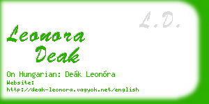 leonora deak business card